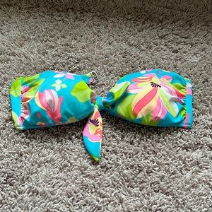 Victoria’s Secret floral bandeau swim top